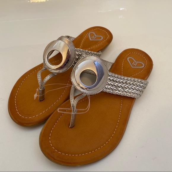 Madeline Stuart Shoes - MADELINE STUART SILVER BEACH SANDALS